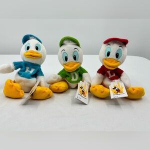 Vintage Disney Store Error Wrong Color Huey, Dewey & Louie Bean Bag Plush NWT